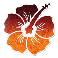 Hibiscus Decal German Haze Sticker Vinyl Rear Window Car Truck Large Flower Wall Water and Fade Resistant 6 Inches