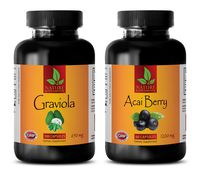 Weight Loss Vitamins Men - GRAVIOLA Extract - ACAI Berry Extract - acai Vitamin - 2 Bottles Combo (60 Capsules + 60 Capsules)