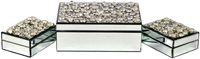 Galt International Crystal Pebble Mirrored Nesting Jewelry Boxes, Set of 3