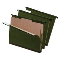 Pendaflex 59253 SureHook Reinforced Hanging Folder, 1 Divider, Letter, 1/5 Tab, Green (Box of 10)