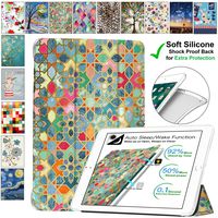 DuraSafe Cases for iPad Pro 11 Inch 2018 [ A1980 A1934 A2013 A1979 ] Printed Transparent Back Cover with Pencil Pair & Charge Support - Damask (Soft Silicone Back)