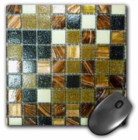 3D Rose"Image of Gold Copper and Black Metallic Tiles" Matte Finish Mouse Pad - 8 x 8" - mp_223492_1