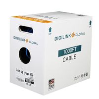 Cat6e Riser (CMR) 1000FT, UTP (Unshielded Twisted Pairs) 24AWG Solid, Bare Copper, 600MHz, ETL Verified, Bulk Ethernet Cable, Blue by Digilink Global