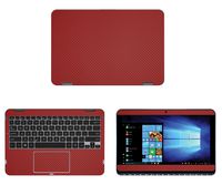 decalrus - Protective Decal for Asus VivoBook Flip 12 TP203NA (11.6" Screen) Laptop RED Carbon Fiber Skin Skins Decal for case Cover wrap CFasusVivobk12_TP203Red