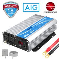 GIANDEL 2200W Pure Sine Wave Power Inverter 12V DC to 120V AC with 20A Solar Charge Control and Remote Control&LED Display and Dual AC Outlets &1x2.4A USB Port for RV Truck Car Solar System