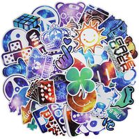 Stickers for Water Bottles, Waterproof Vinyl Laptop Stickers for Kids Hydro Flask Cars Laptops Skateboard Bumper Computer Phone Case (50 Pcs Galaxy Style Stickers)