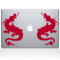 The Decal Guru Double Dragon MacBook Decal Vinyl Sticker - 11" MacBook Air - Red (1055-MAC-11A-DR)