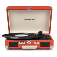Crosley Cruiser Deluxe Vintage 3-Speed Bluetooth Suitcase Turntable, Orange