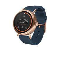 Misfit Vapor 2 Stainless Steel and Silicone-Backed Leather Touchscreen Smartwatch Color: Rose Gold Blue (MIS7101)