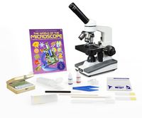 Parco Scientific PBC-606SLRC-P2 Monocular Microscope, Mechanical Stage, LED, Rechargeable Battery, Microscope Book, Microscope Discovery Kit, 25 Prepared Slides Set, Package ($10 Value)