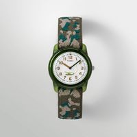 Timex Boys T78141 Time Machines Green Camo Elastic Fabric Strap Watch
