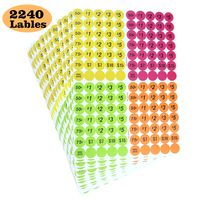 Garage Sale Price Stickers Pack of 2240 3/4" Round Bright Colors Label Stickers (with Price)