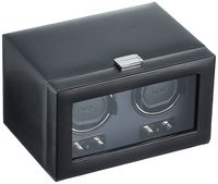 WOLF 270102 Heritage Double Watch Winder with Cover, Black