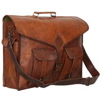 Habiller Unisex Leather 16 LTR. Vintage Brown Laptop Executive Bag 16X12-MESS123