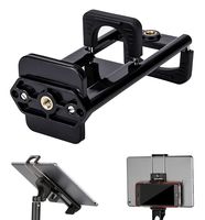 ZenCT Tablet/Phone Tripod Mount Holder, Dual Use with Double 1/4 Inch Screw Thread for iPhone iPad Samsung Tablets up to 18.5cm Width