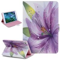 iPad Pro Case,NSSTAR Butterfly Fairy Gril Angel Flower Inlaid Shiny Glitter Diamond Pu Leather Flip Protective Case Cover with Auto Wake/Sleep for 12.9" Apple iPad Pro (iPad 6th Gen) 2015 Edition,C
