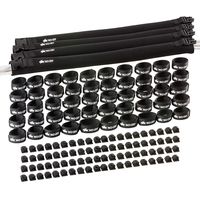 NoCry 154-pc Cable Management Kit - includes 4 Black Cable Sleeves, 50 Reusable Cable Ties and 100 Adhesive Cable Clips