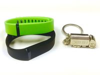 BSI Set Small 1pc Black and 1pc Lime Green Replacement Bands With Clasps for Fitbit Flex /No tracker/ Wireless Sport Activity Bracelet Wristband + Free Silver Metal Truck Keychain with BSI(TM) LOGO