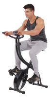 PLENY Foldable Upright Stationary Exercise Bike with 16 Level Resistance, New Exercise Monitor with Phone/Tablet Holder (Black)