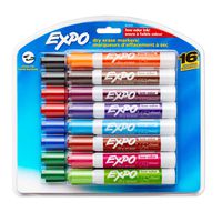 EXPO Low Odor Dry Erase Markers, Chisel Tip, Assorted, 16 Count