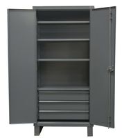 Durham Extra Heavy Duty Welded 12 Gauge Steel 3 Drawers Cabinet, HDCD243678-3B95,  1900 lbs Shelf Capacity,  24" Length x 36" Width x 78" Height,  4 Shelves