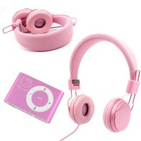 DURAGADGET Pink Ultra-Stylish Kids Fashion Headphones w/Padded Design & Microphone - Suitable for Use with Hello Kitty 8GB MP3 Player