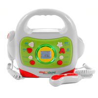 IQ Toys MP3 Music Player, with 2 Sing Along Karaoke Microphones and Adapter, Stream Music by Bluetooth, MP3 or Micro SD