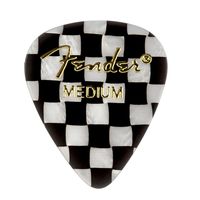 Fender 351 Shape Graphic Picks (12 Pack) for electric guitar, acoustic guitar, mandolin, and bass, 351 - Medium, Multicolor (Checker)