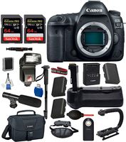 Canon EOS 5D Mark IV Digital SLR Full Frame Camera Body Only USA (Black) 19PC Professional Bundle Package Deal -Professional Battery Grip + SanDisk Extreme pro 64gb SD Card (2 Count) + Canon Shoulder