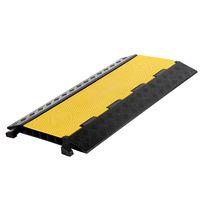 FCOME 1 Pack Rubber Cable Ramp Hose Cable Protector Ramp 5 Channel 22000Lbs Load Capacity Traffic Speed Bump Wires Power Lines Extension Cord Cover for Indoor Outdoor