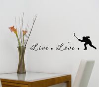 #2 Live love hockey Vinyl Decal Matte Black Decor Decal Skin Sticker Laptop