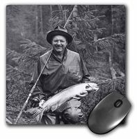 3dRose LLC 8 x 8 x 0.25 Inches Fisherman with Large Fish Mouse Pad (mp_6252_1)