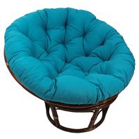Blazing Needles Solid Twill Papasan Chair Cushion, 44" x 6" x 44", Aqua Blue