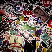 (Not Random)100 Piece Skateboard Stickers Vintage Vinyl Laptop Luggage Decals Dope Sticker Mix Lot