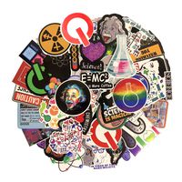 Linzze Stickers 50-Pcs Pack Waterproof Vinyl Bumper Decals Perfect for Laptop Car Skateboard Water Bottle Travel Case Guitar Luggage Motorbikes (Science Lab)
