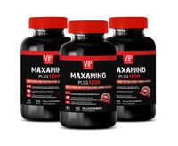 Energy Tablets - MAXAMINO Plus 1200 for Men - Free Form and PEPTIDE Bond Amino ACIDS - PRE and Post Workout - 8 Essential Amino acids Supplements - 3 Bottles (270 Tablets)