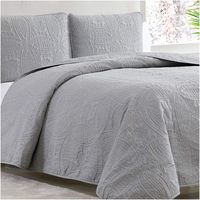Mellanni Bedspread Coverlet Set Light-Gray - Comforter Bedding Cover - Oversized 3-Piece Quilt Set (King/Cal King, Light Gray)