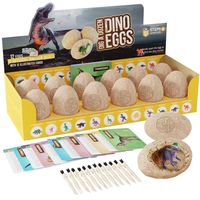Dig a Dozen Dino Eggs Kit - Easter Egg Toys for Kids - Break Open 12 Unique Large Surprise Dinosaur Filled Eggs and Discover 12 Cute Dinosaurs - Archaeology Science STEM Crafts Gifts for Boys & Girls