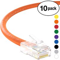 InstallerParts (10 Pack) Ethernet Cable CAT6 Cable UTP Non-Booted 0.5 FT - Orange - Professional Series - 10Gigabit/Sec Network/High Speed Internet Cable, 550MHZ