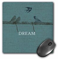 3dRose LLC 8 x 8 x 0.25 Inches Mouse Pad, Rustic Birds on Branch Dream Inspirational Art (mp_110411_1)