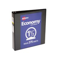 Avery Economy View Binder with 1.5 Inch Round Ring, Black, 1 Binder (5771)