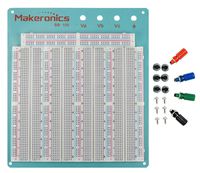 Makeronics 3220 Tie-Points Solderless Breadboard with Blue Aluminum Back Plate for Circuit/Arduino/Raspberry Pi Prototyping