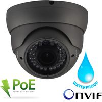 Urban Security Group 4MP IP PoE Dome Security Camera : 2.8-12mm Vari-Focal Lens, Local BNC Output, IR LED, IR-Cut, IP66 Outdoor Weatherproof, H.265, ONVIF : Pro Grade