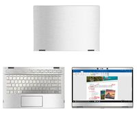 decalrus - Protective Decal for HP Pavilion X360 14M-CD0003DX (14" Screen) Laptop Silver Texture Brushed Aluminum Skin case Cover wrap BAhpPavilionX360_14mSilver