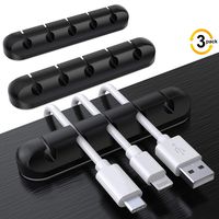 3-Pack Cable Holder Clips, Desktop Cable Organizer Cord Wire Management for USB Charging Cable/Power Cord/Mouse Cable PC Office Home