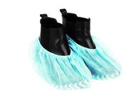 Disposable Shoe Covers - Blue Waterproof Anti Slip Bootie Covers - Large Size up to US Men's 11 & US Women's 12.5-100 Pack (50 Pairs）