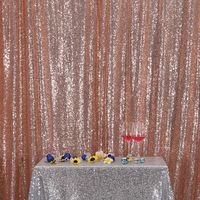 Eternal Beauty Champagne Blush Sequin Wedding Backdrop Photography Background Party Curtain, 6Ft X 8Ft