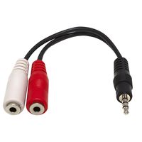 3.5mm Stereo Y Cable, 3.5mm Stereo Male to Dual 3.5mm Stereo Female, 6 inch