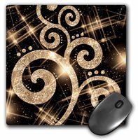 3dRose LLC 8 x 8 x 0.25 Inches Mouse Pad, Gold Glitter Swirls and Dots (mp_35710_1)