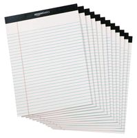 AmazonBasics Legal/Wide Ruled 8-1/2 by 11-3/4 Legal Pad - White (50 Sheet Paper Pads, 12 pack)